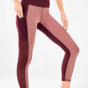 Fabletics On The Go High Waisted Capris L Large Mesh Panel Cropped Leggings